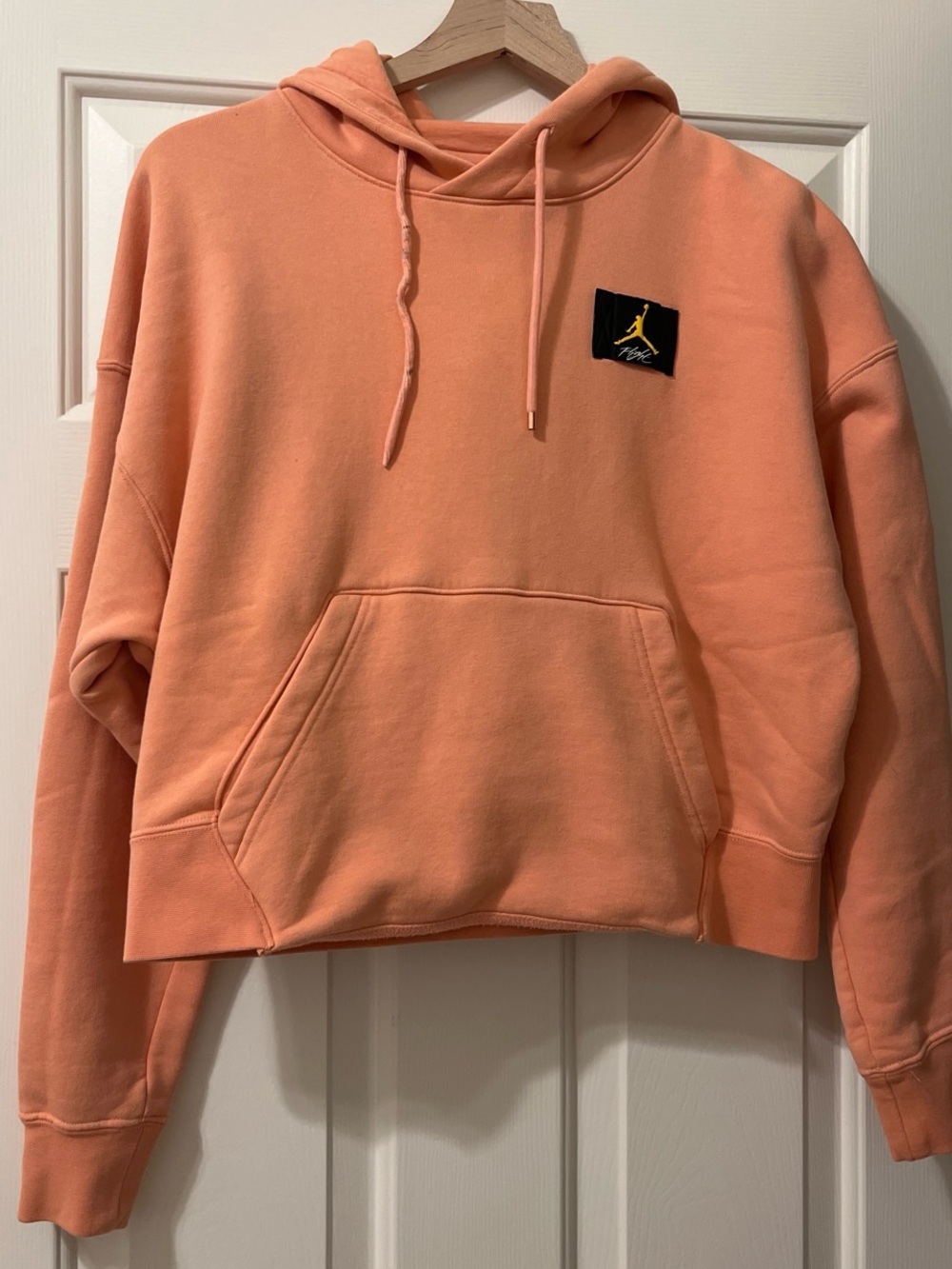 Nike Jordan Peach Cropped Hoodie with Jumpman label